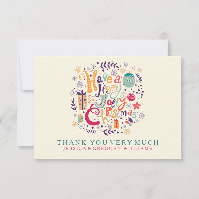 Invitation Holly Jolly Christmas (Devant)