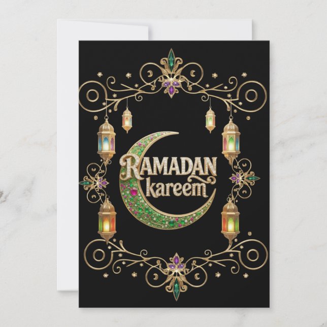 Invitation Holly Ramadan black and gold (Devant)