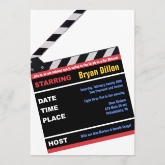 Invitation HOLLYWOOD BROADWAY MOVIES Bar Bar Mitzvah Invitati