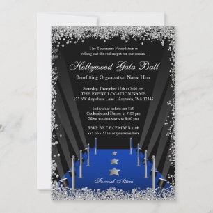Invitation Hollywood Gala Ball Blue Carpet Parties scintillan