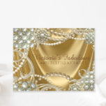 Invitation Hollywood Glam Pearl fête d'anniversaire<br><div class="desc">Invitation à la fête d'anniversaire de perles d'or de femme avec d'élégants torons de perles et tourbillons de perles sur un arrière - plan glamour de satin d'or. Vous pouvez facilement customiser cette belle et élégante invitation à la fête d'anniversaire en or pour votre événement en ajoutant simplement vos détails...</div>