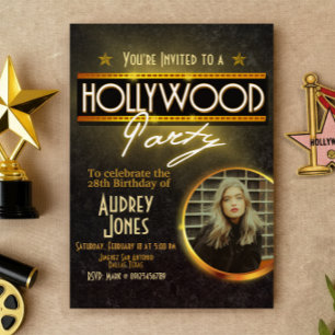 Invitation Hollywood Party avec photo