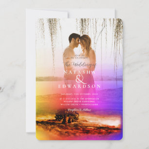 Invitation Holographie Gold Paysage Superposition 2 Photos Ma