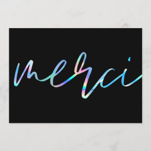 Invitation Holographique Coloré Merci Personnalisé Merci Cart