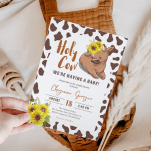 Invitation Holy Cow Rustic Country Farm Animal Baby Shower
