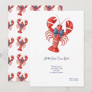 Invitation Homard de plage côtière d'été