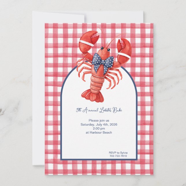 Invitation Homard d'été (Devant)