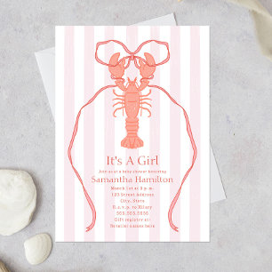 Invitation Homard nautique Bow rose C'est un Baby shower de f