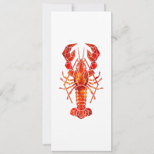 Invitation Homard polygonal rouge