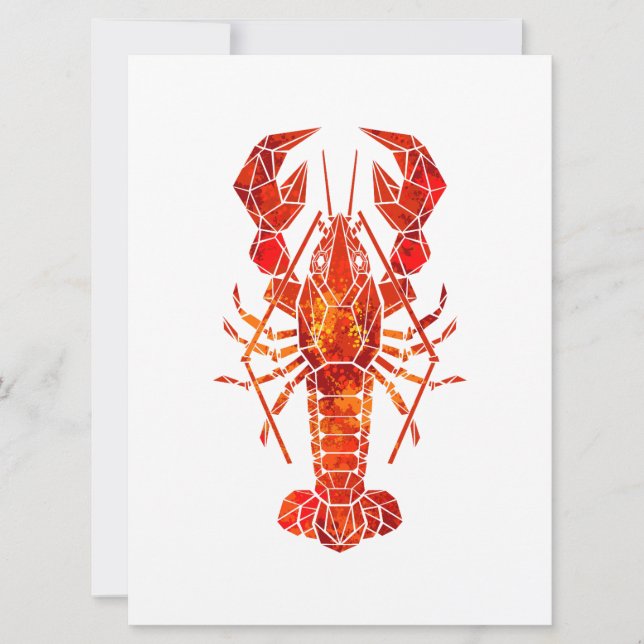 Invitation Homard polygonal rouge (Devant)