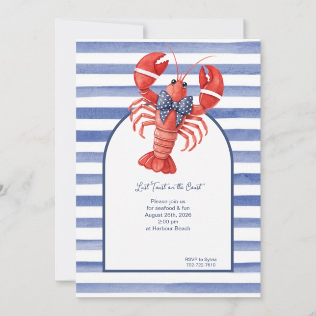Invitation Homard rayé d'été (Devant)