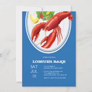 Invitation Homard sur plaque