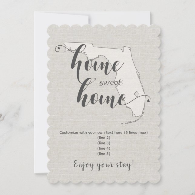 Invitation Home Sweet Home Florida Custom (Devant)