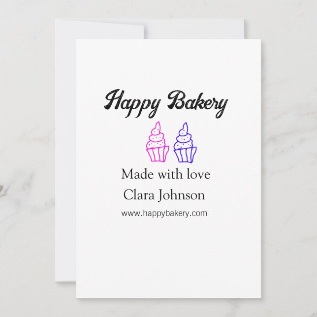 Invitation Homemade bakery add your text name custom  (Devant)