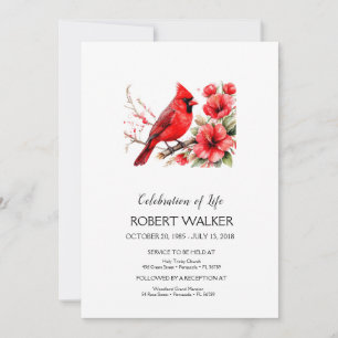 Invitation Hommage Cardinal et Hibiscus Life