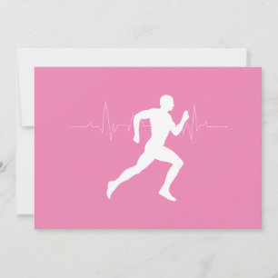 Invitation Homme coureurs Silhouette sur Arrière - plan rose