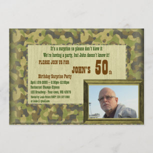 Invitation Homme d'anniversaire, homme de fête, chasseur, n'i