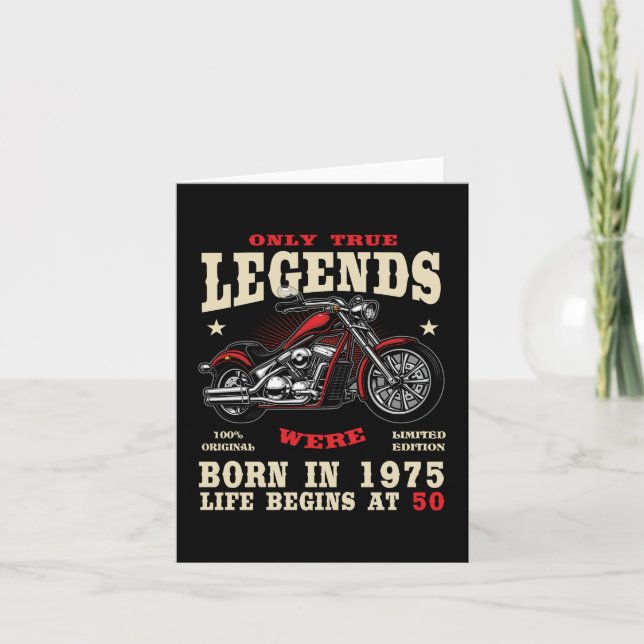 Invitation Homme de 50 ans Motard Moto Chopper 1975 (Devant)