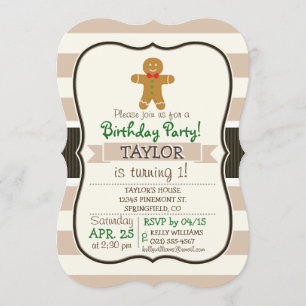 Invitation Homme de pain d'épice de Noël