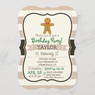 Invitation Homme de pain d'épice de Noël