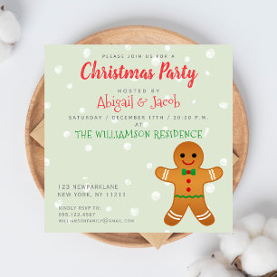 Invitation Homme de pain d'épices mignon   Christmas Party Sa
