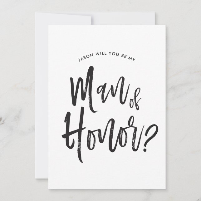 Invitation Homme d'Honneur | Style de Script Mariage personna (Devant)