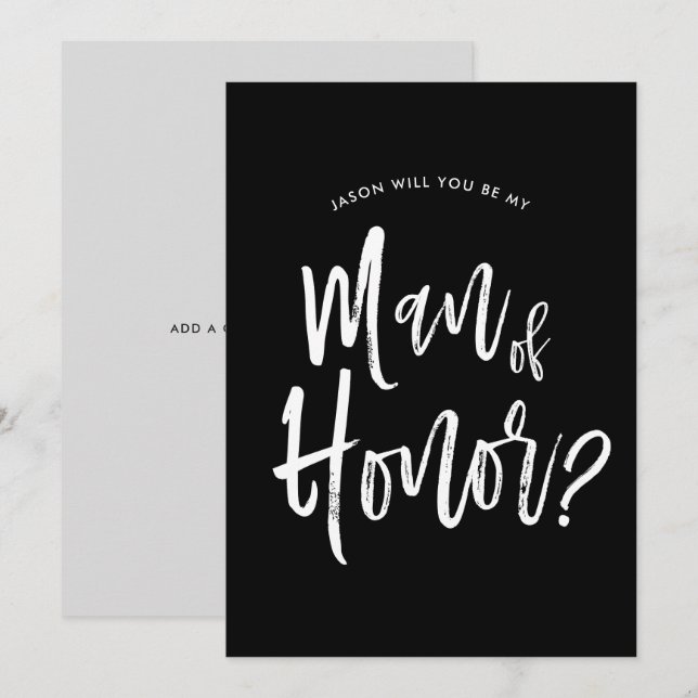 Invitation Homme d'honneur | Style de script personnalisé pou (Devant / Derrière)