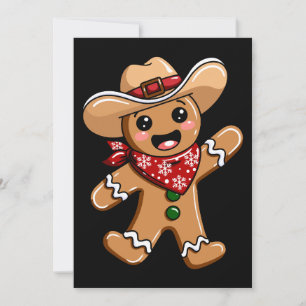 Invitation Homme en pain d'épices Chapeau de cowboy Bandana N