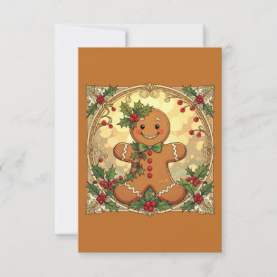 Invitation Homme en pain d'épices Cookies Noël festif