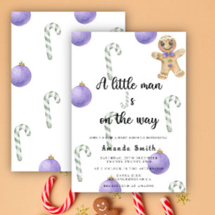 Invitation Homme en pain d'épices Noël Baby Shower