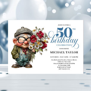 Invitation Homme Fantaisiste Adorable 50e Anniversaire Humour