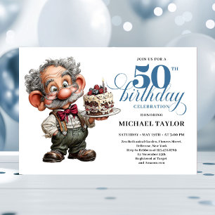 Invitation Homme rustique excentrique 50e anniversaire humour