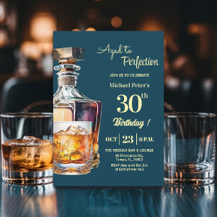 Invitation Hommes 30 ans Fête d'anniversaire Whisky Vieilli à