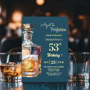 Invitation Hommes âgés à la perfection 53 ans Whisky Annivers