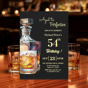 Invitation Hommes âgés à la perfection 54e anniversaire Whisk