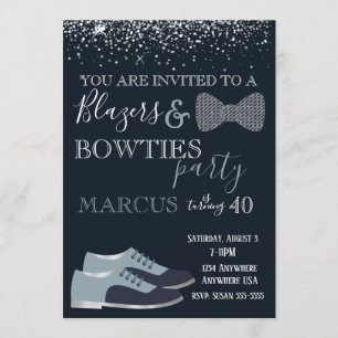 Invitation Hommes de fête des Blazers & bowties 40, 50 ans