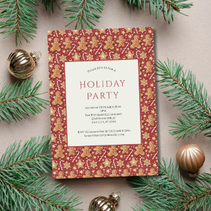 Invitation Hommes en pain d'épices Canne à sucre Fête de Noël