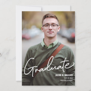 Invitation Hommes Gradué Photo Fête Personnalisée