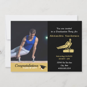 Invitation Hommes Gymnaste Moderne Photo classe de graduation