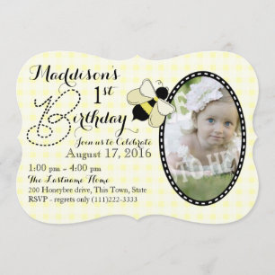 Invitation Honey Bee et En vichy Anniversaire