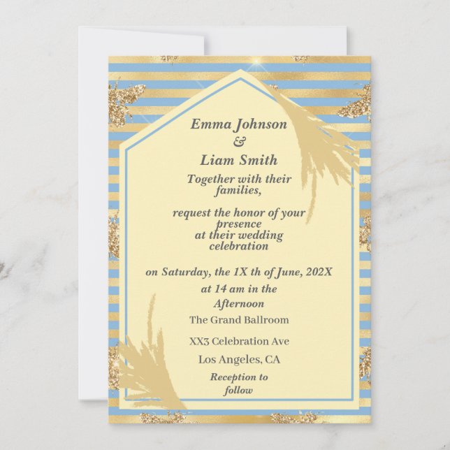 Invitation Honey Bee Faux Mariage Parties scintillant (Devant)