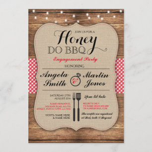 Invitation Honey Do BBQ Engagement Party I DO douche Invitati