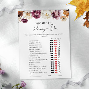 Invitation Honey Do Liste Automne Florale Fête des mariées Ca