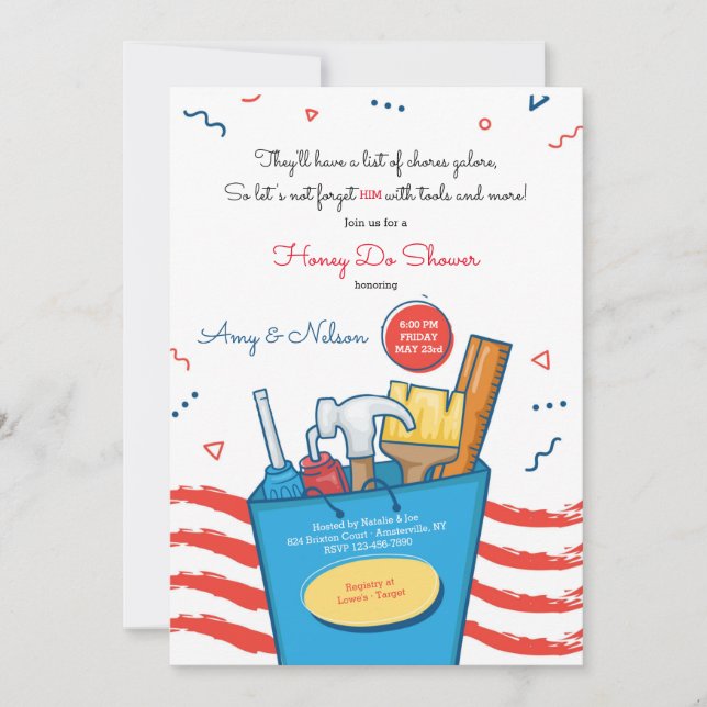 Invitation Honey Do Shower (Devant)