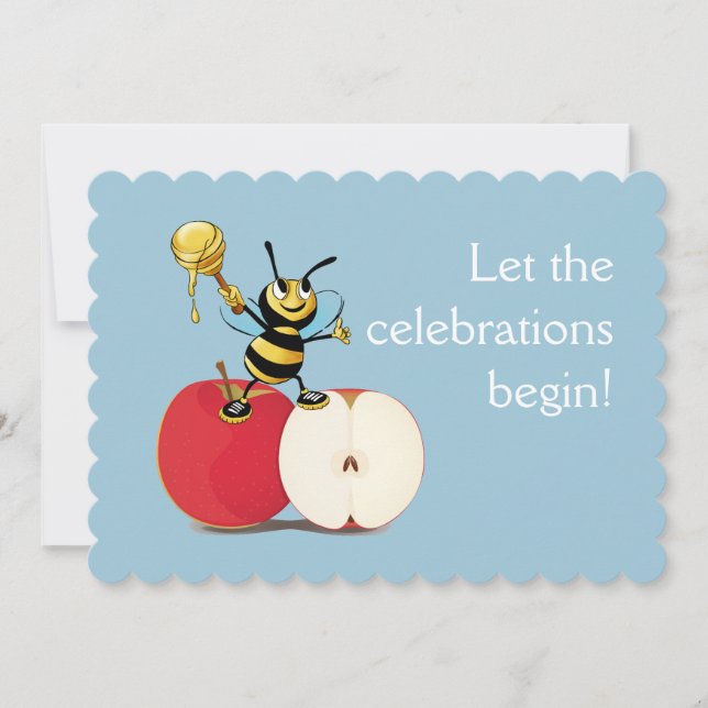 Invitation Honeybee Apple Rosh HaShana (Devant)
