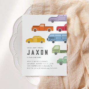 Invitation Honk Beep Vroom Enfants Voiture Anniversaire