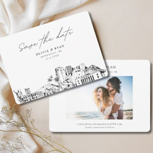Invitation Honolulu Mariage moderne Enregistrer la date