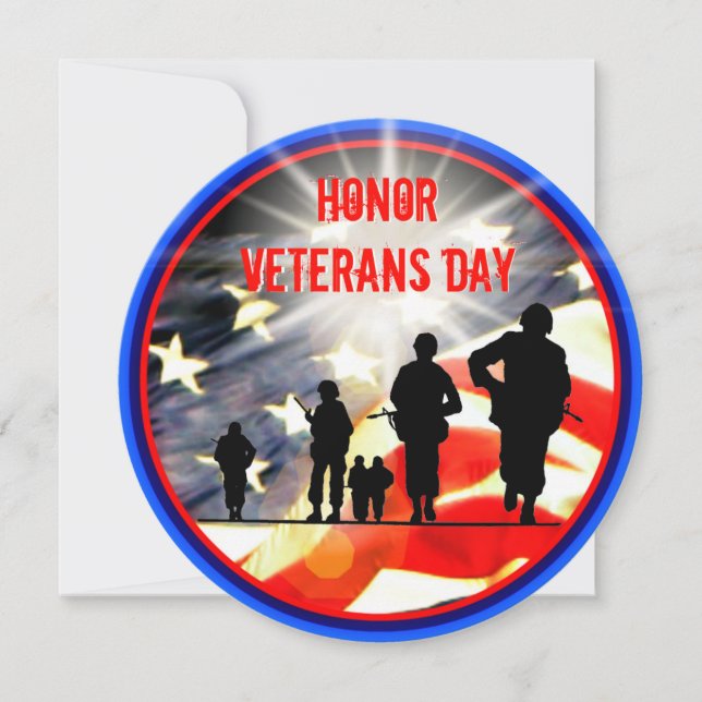 Invitation Honor Veterans Day 5.25 x 5.25 Cercle d'invitation (Devant)