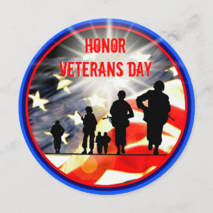 Invitation Honor Veterans Day 5.25 x 5.25 Cercle d'invitation