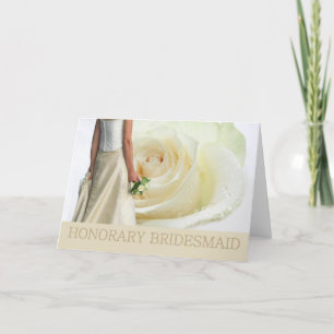 Invitation Honorary Bridesmaid request white rose